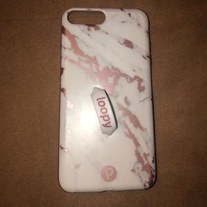 Rose Gold Marble Loopy Case for iPhone 8Plus